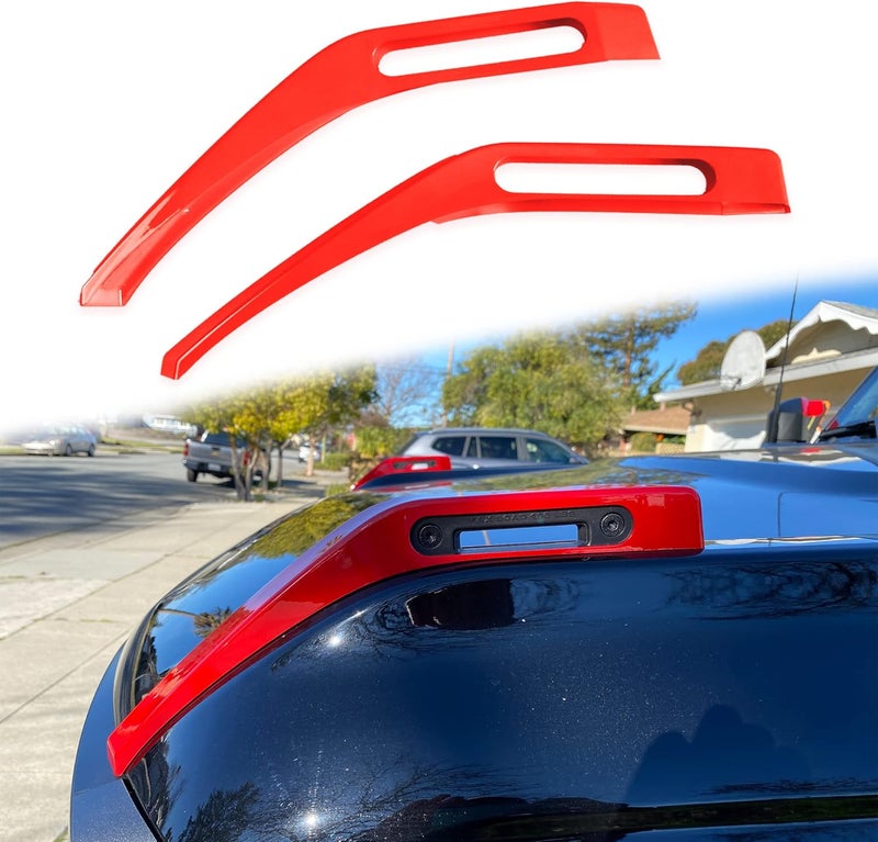RERPRO Hood Trail Sights Cover Trim for Ford Bronco 2/4 Door 2021 2022 2023 2024 2025 Accessories Engine Hood Hinge Covers Hood Side Release Handle Decoration Stickers Accessory, 1 Pair Red - Image 1